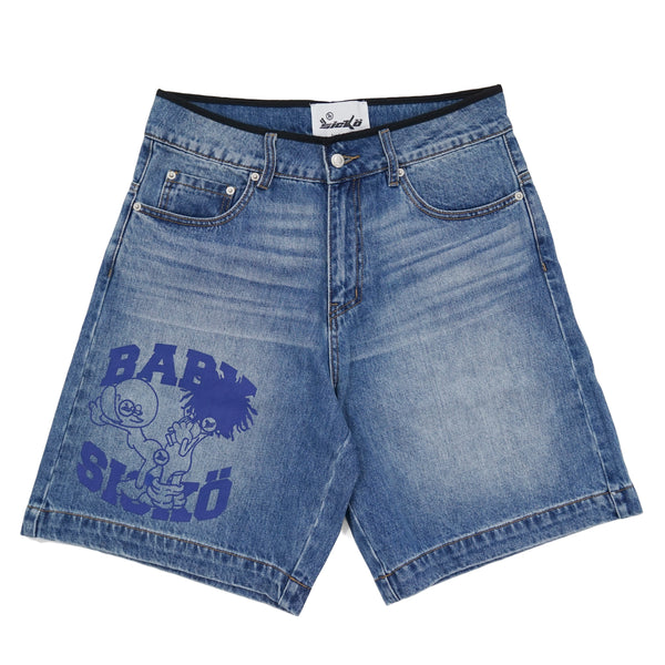 Baby Sickö Denim Shorts - Indigo Blue