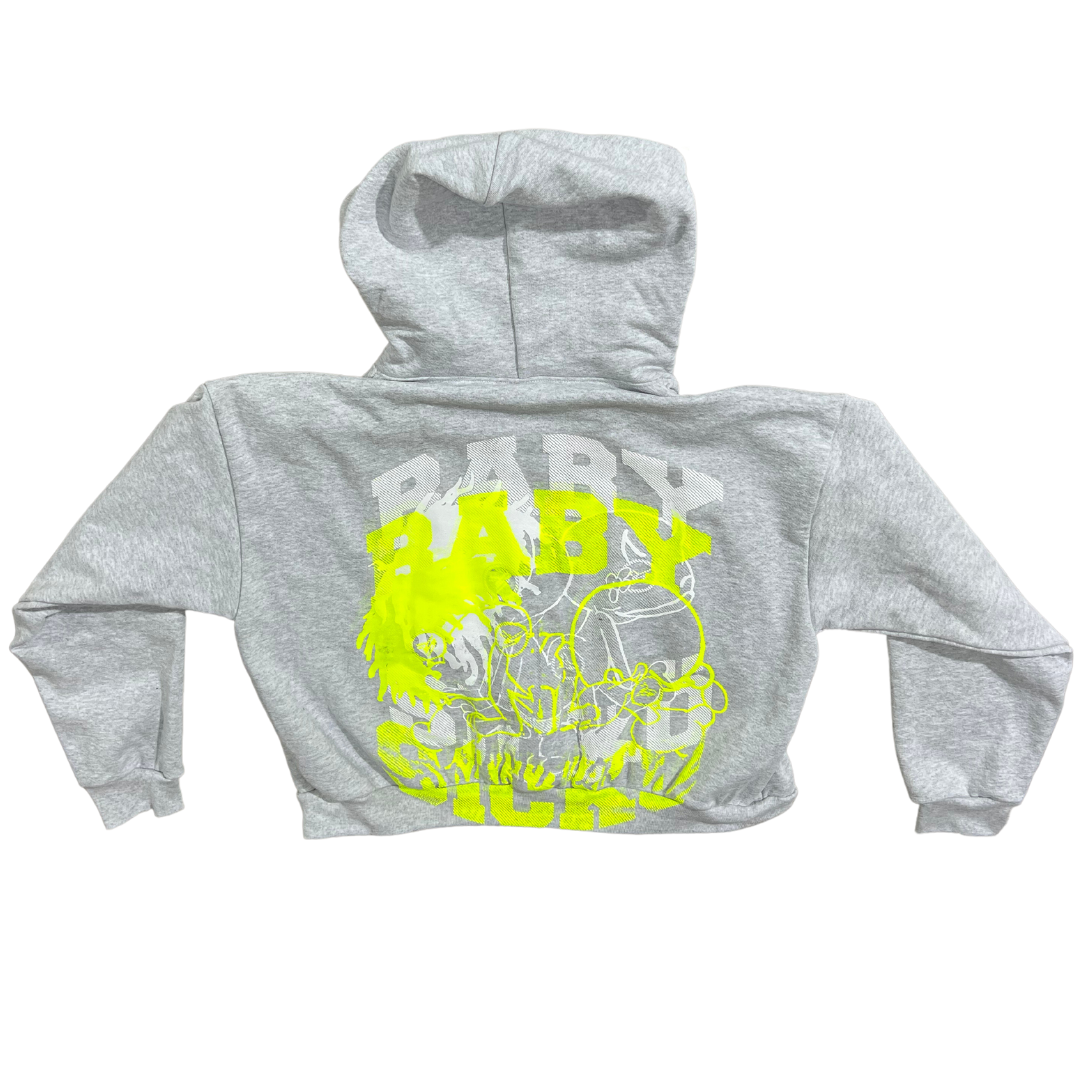 Grey Neon Baby Sicko Back and Front Hit Zip Up 1 of 1