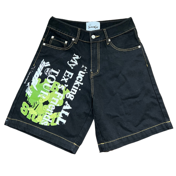 Black Denim Baby Sicko Ex's Jumbo 1 of 1 Shorts