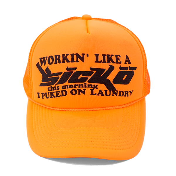 Halloween Sicko Laundry Trucker - Neon Orange