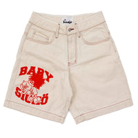 Baby Sickö Denim Shorts - Cream