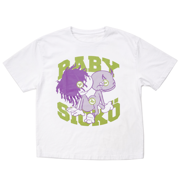 Baby Sicko Tee - white / purple
